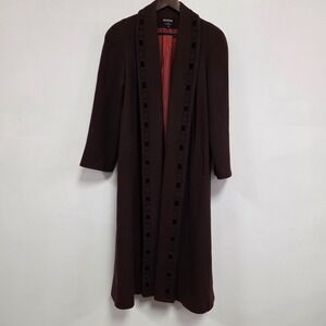 Braefair Womens Vintage Wool Car Coat Size 8 Brown Old Money Full Length Lined